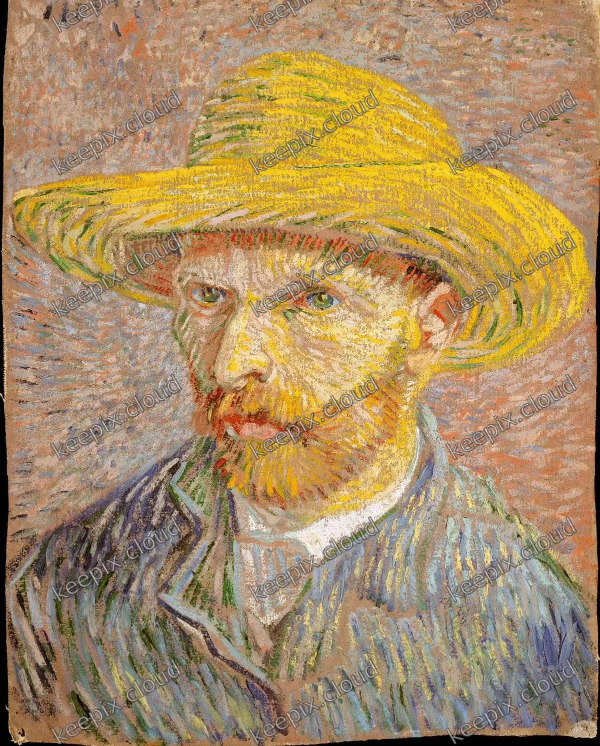 Self-Portrait with a Straw Hat (obverse: The Potato Peeler)