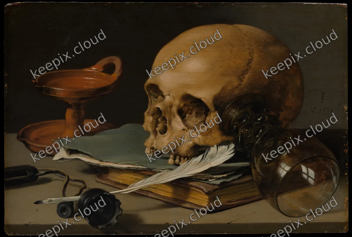 Still Life with a Skull and a Writing Quill