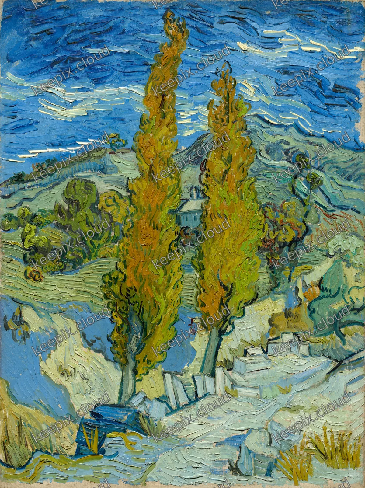 Two Poplars in the Alpilles near Saint-Rémy