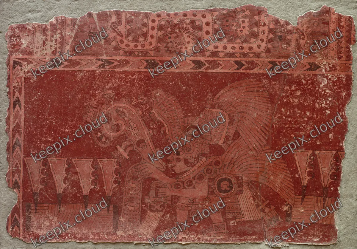 Mural Fragment with Elite Male and Maguey Cactus Leaves