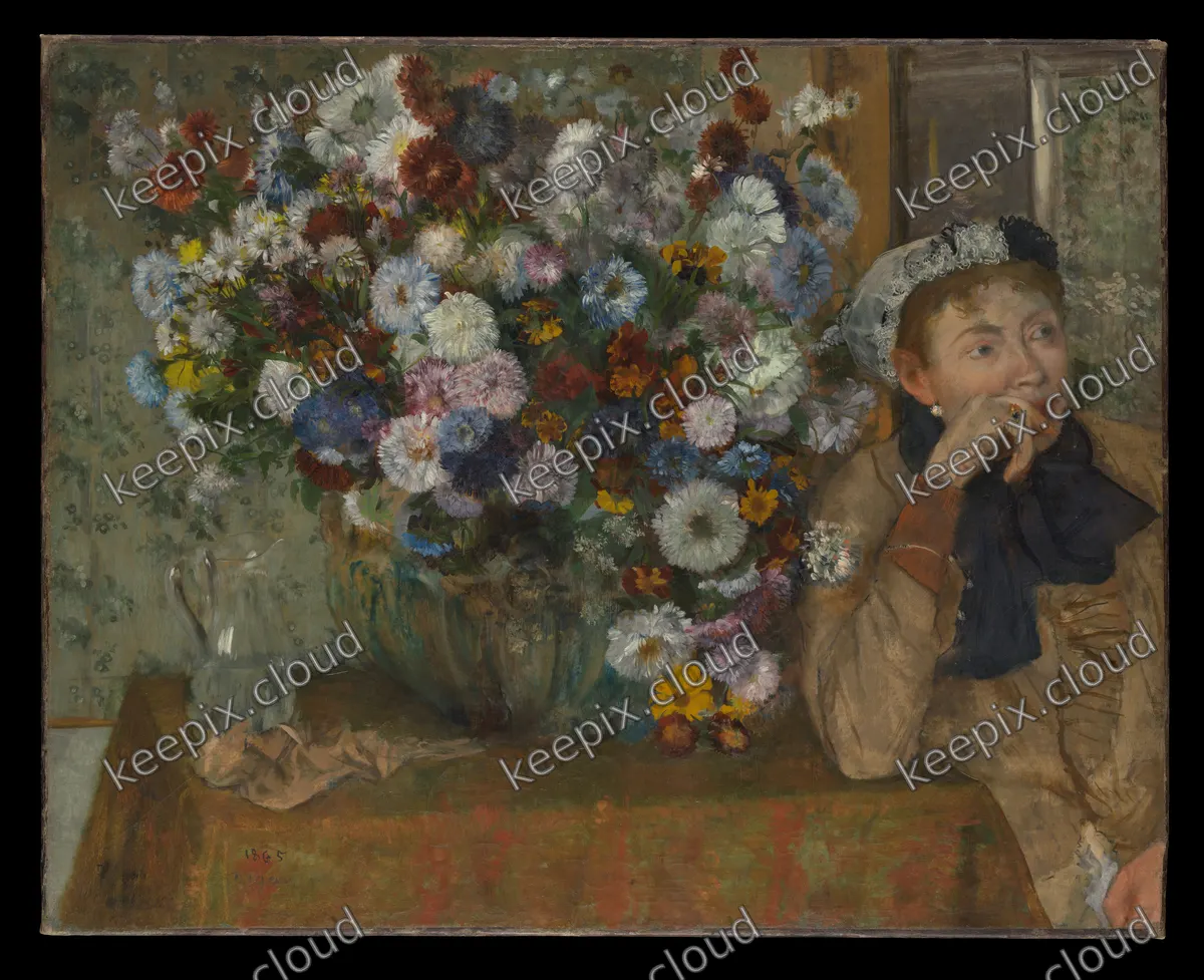 A Woman Seated beside a Vase of Flowers (Madame Paul Valpinçon?)