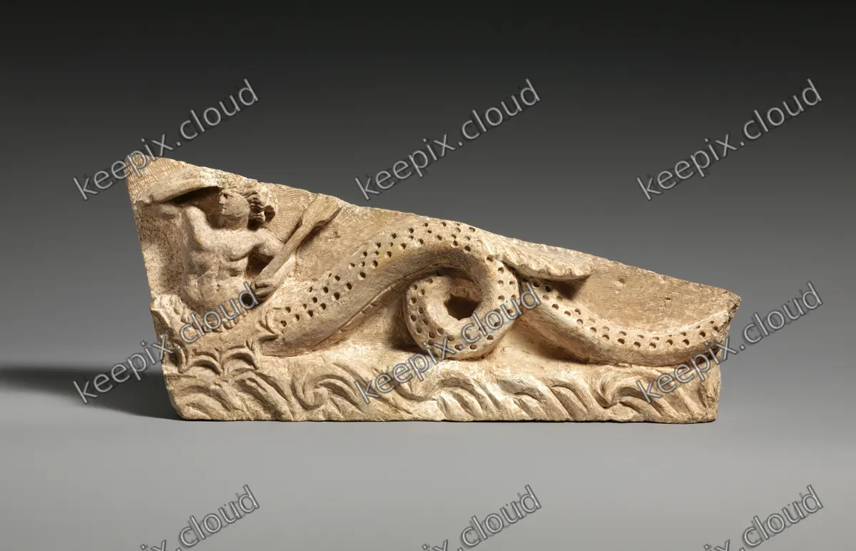Limestone pediment fragment