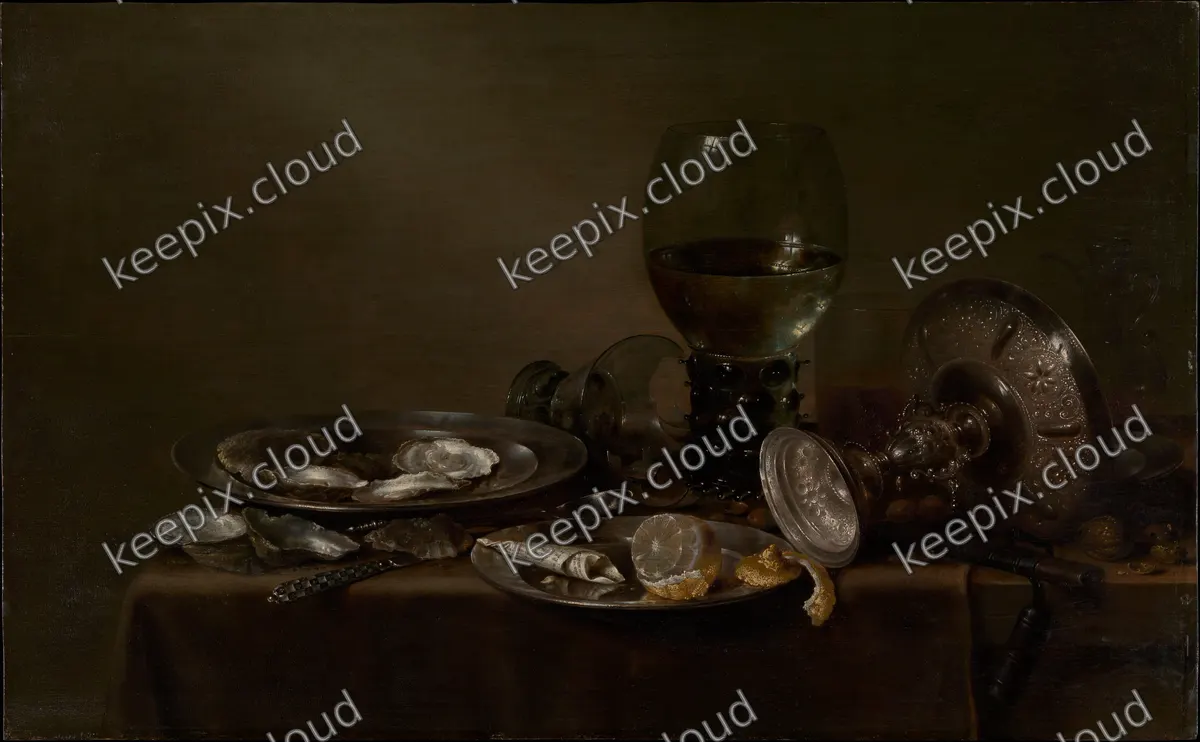 Still Life with Oysters, a Silver Tazza, and Glassware